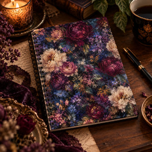 Düsteres gotisches botanisches impressionistisches notizblock