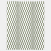 Düsteres grünes geometrisches Schachbrettmuster Fleecedecke (Vorderseite)