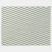 Düsteres grünes geometrisches Schachbrettmuster Fleecedecke (Vorderseite (Horizontal))