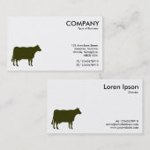 Düsteres grünes Kuh-Symbol - Weiß Visitenkarte (Vorne/Hinten)