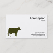 Düsteres grünes Kuh-Symbol - Weiß Visitenkarte (Rückseite)