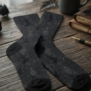 Düsteres Onyx-Gotik-Kathedralen-Raben-Design Socken
