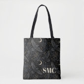 Düsteres Onyx-Gotik-Monogramm-Rabe Tasche (Vorderseite)