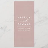 Düsteres rosa elegantes Aquarell gemalte Hochzeit Menükarte (Rückseite)