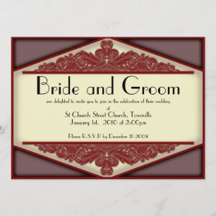 Düsteres rosa Vintages, 5,5 x 7,5 wedding laden Einladung