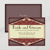 Düsteres rosa Vintages, wedding laden ein Einladung (Vorne/Hinten)