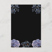 Düsteres schwarzes Blumen-Hochzeitsdetail im klass Begleitkarte (Rückseite)