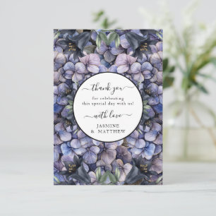 Düsteres schwarzes florales klassisches Watercolor Dankeskarte