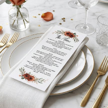 Düsteres Terrakotta-Blumen-Boho-Hochzeit