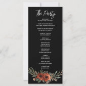 Düsteres Terrakotta-Blumen-Boho-Hochzeitsprogramm (Rückseite)