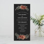 Düsteres Terrakotta-Blumen-Boho-Hochzeitsprogramm (Stehend Vorderseite)
