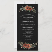 Düsteres Terrakotta-Blumen-Boho-Hochzeitsprogramm (Vorderseite)