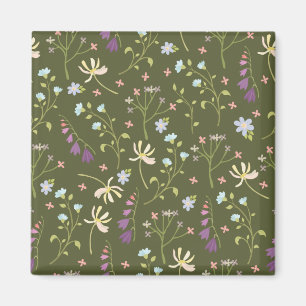 Düsteres, viktorianisches botanisches Blumenmuster Magnet