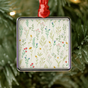 Düsteres, viktorianisches botanisches Blumenmuster Ornament Aus Metall