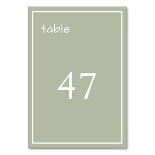 DustGreen Minimalistisch Modern Table Card Tischnummer