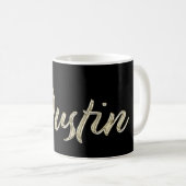 Dustin Name whitegold Tasse Teetasse Kaffeetasse (VorderseiteRechts)