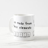 Dustin Namen-Tasse periodischer Tabelle Kaffeetasse (Vorderseite Links)