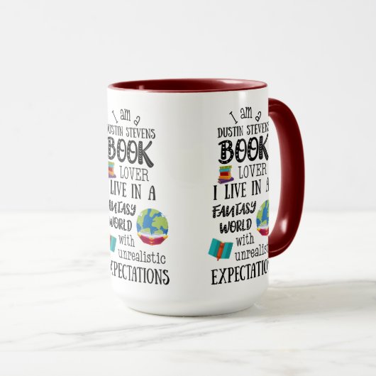 Dustin Stevens Book Lover Tasse (VorderseiteRechts)