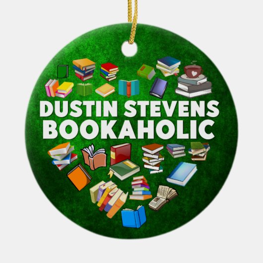 Dustin Stevens Bookaholic Keramik Ornament (Vorne)
