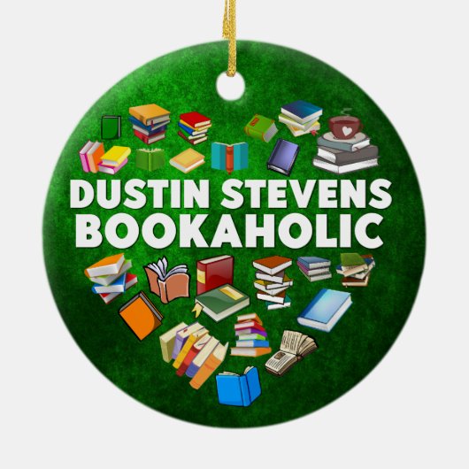Dustin Stevens Bookaholic Keramik Ornament (Hinten)