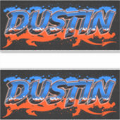 Dustin Vorname Name Graffiti Aufkleber Sticker (Vorderseite)