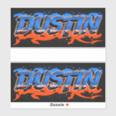 Dustin Vorname Name Graffiti Aufkleber Sticker (Blatt)