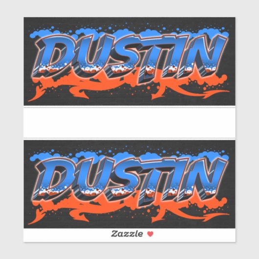 Dustin Vorname Name Graffiti Aufkleber Sticker (Blatt)