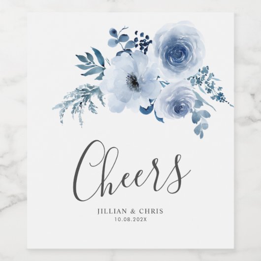 Dustisches Blumenweinetikett Weinetikett (Einzelnes Label)