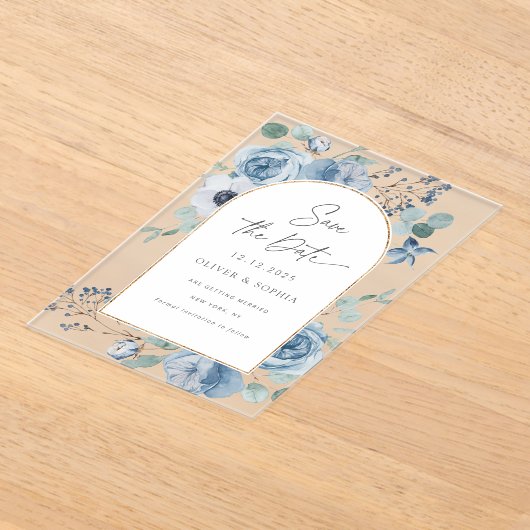 Dustous-Blütengoldbogen Save the Date Acryleinladungen (Ablage )