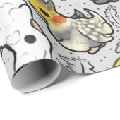 Dustous Cockatiels Wrapping Paper Geschenkpapier (Rolleneckpunkt)