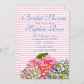 Dustrosa, blau-gelb-grüne Hydrangeas Einladung (Vorne/Hinten)