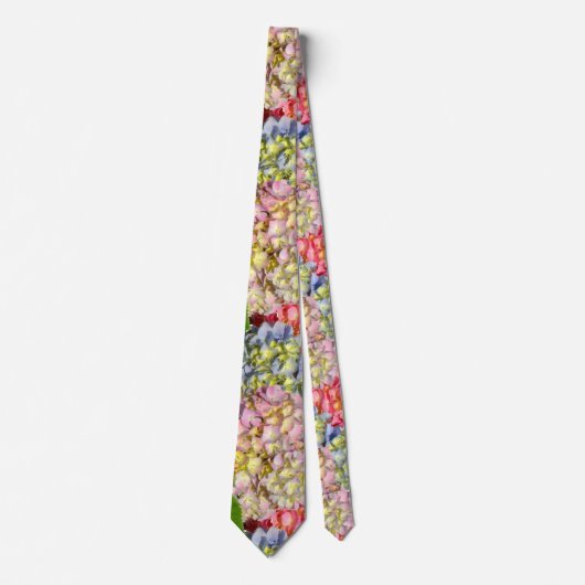 Dustrosa, blau-gelb-grüne Hydrangeas Krawatte (Vorderseite)