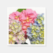 Dustrosa, blau-gelb-grüne Hydrangeas Serviette (Vorderseite)