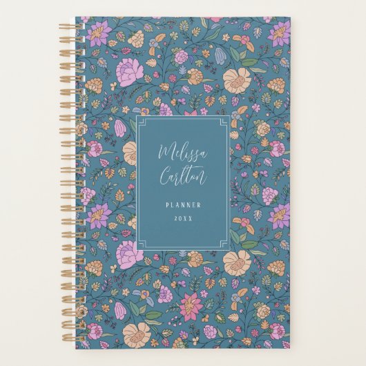 Dustrosa Lila Aquamarine Whimsikfarben Blüte Planer (Vorderseite)