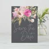 Dustrosa Lila Blumenkohle Save The Date (Stehend Vorderseite)
