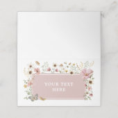 Dustrosa Wildblume Geburtstagsnahrung Platzkarte (Außenseite Aufgefaltet)