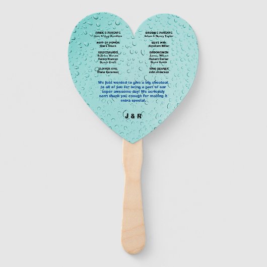 Dusty Abstrakt Black Script Wedding Fächer (Rückseite)