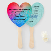 Dusty Abstrakt Black Script Wedding Fächer (Vorne und Hinten)