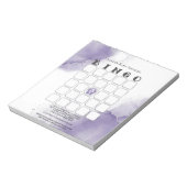 Dusty Amethyst Marble Baby Shower Bingo Notizblock (Rotiert)
