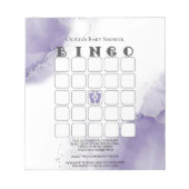 Dusty Amethyst Marble Baby Shower Bingo Notizblock (Vorderseite)