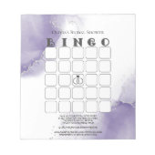 Dusty Amethyst Marble Brautparty Bingo Notizblock (Vorderseite)