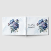 Dusty and Navy Wassercolor Peony Wedding Gästebuch (Voll)
