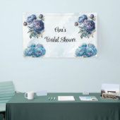Dusty and Navy Watercolor Peony Brautparty Banner (Messeveranstaltung)