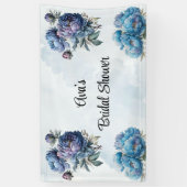 Dusty and Navy Watercolor Peony Brautparty Banner (Vertikal)