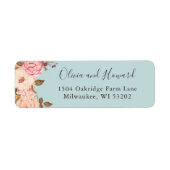 Dusty Aqua Blue Blush Pink Rücksendeadresse (Vorne)