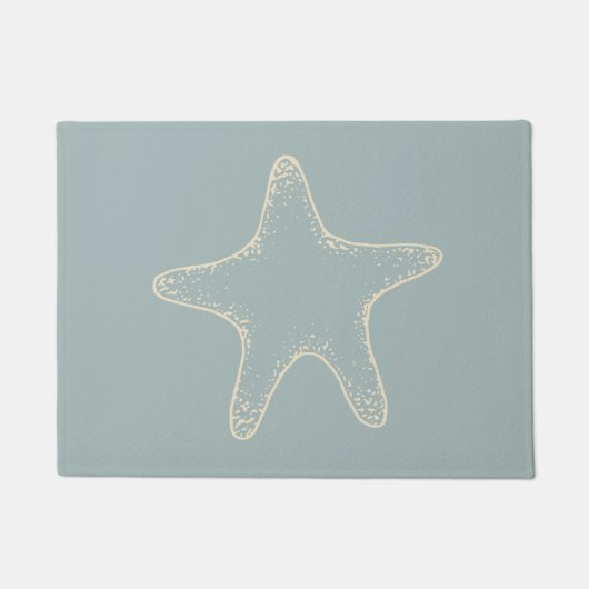 Dusty Aqua Starfish Doormat Fußmatte (Vorderseite)