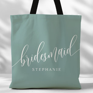 Dusty Aquamarin Bridesmaid Modernes Drehbuch Tasche
