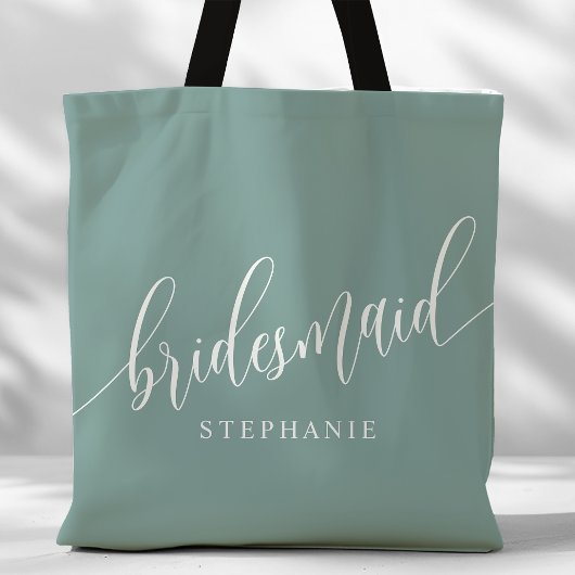 Dusty Aquamarin Bridesmaid Modernes Drehbuch Tasche