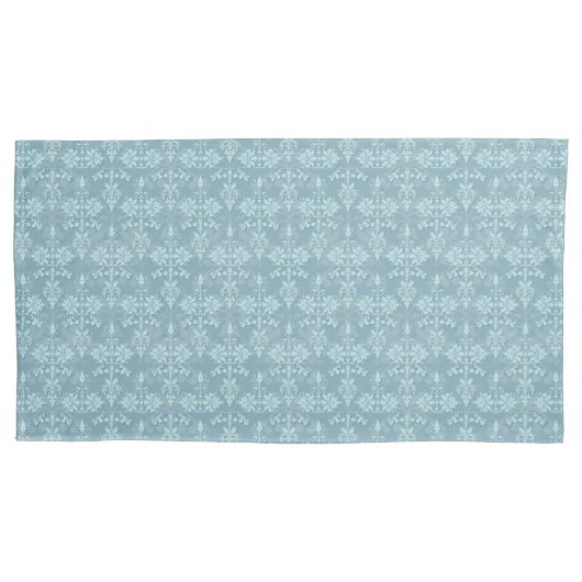 Dusty Aquamarin Damask Muster Viktorianisch Boho Kissenbezug (Vorderseite)