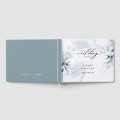 Dusty Aquamarin Foliage Wedding Gästebuch (Voll)